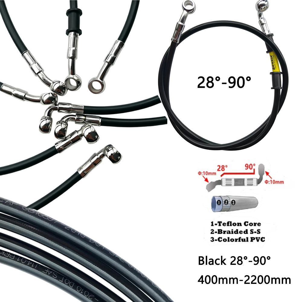 Motorcycle Brake Cable - Siyah 28 ° -90 ° Dereceli