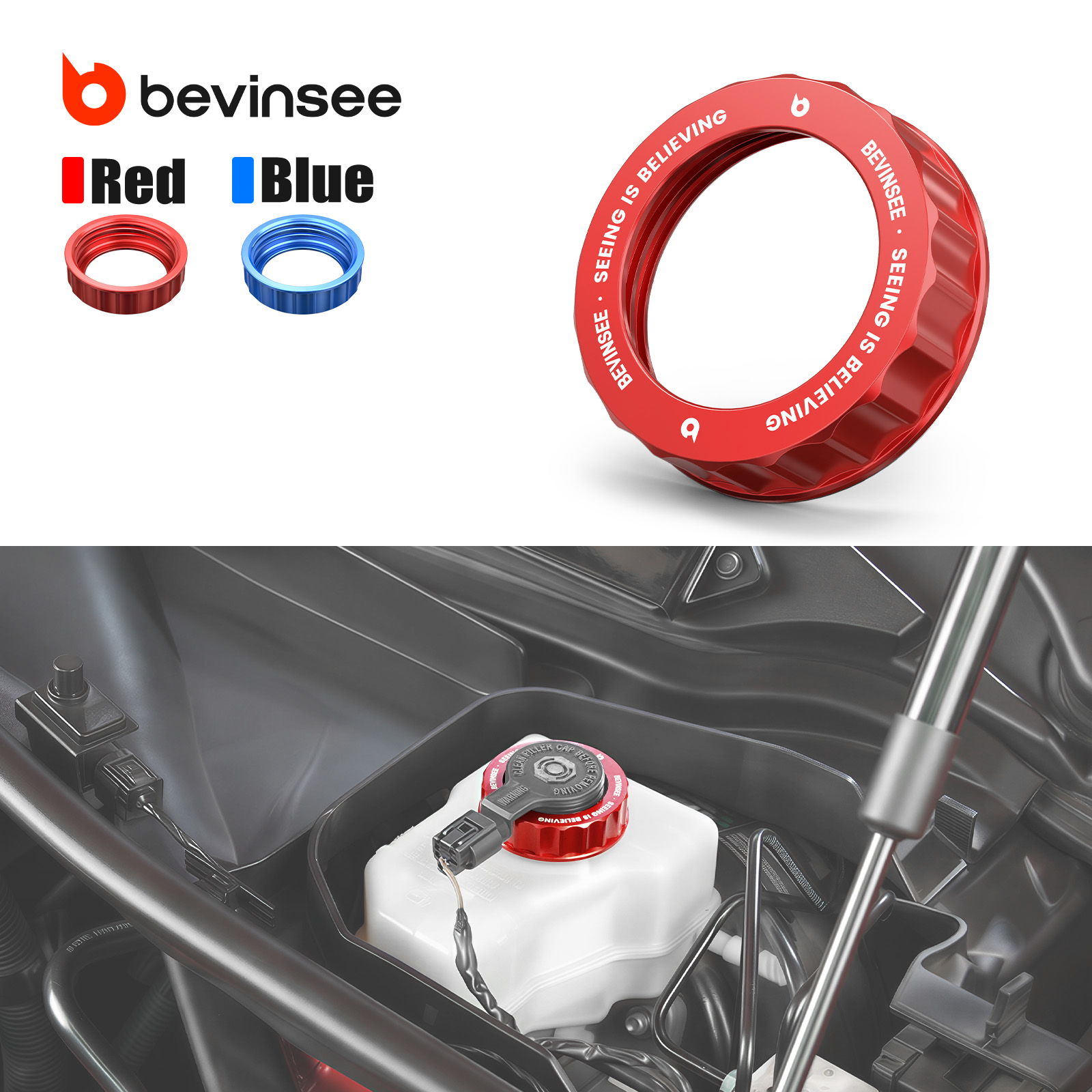Brake Fluid - BEVINSEE Alüminyum Fren Hidroliği Deposu Kapağı