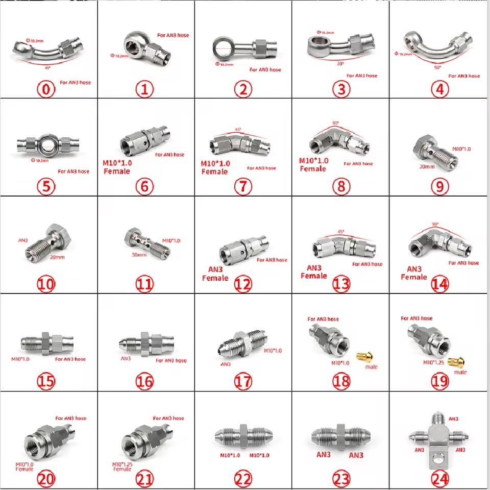 Brake Line Motorcycle - 01PC AN3 AN4 Araba modifiye Motosiklet